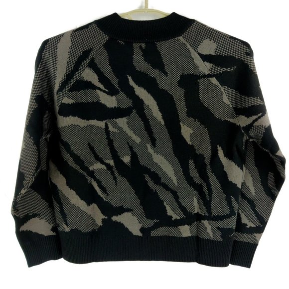 Athleta Jacquard Wool Blend Black & Brown Camo Sweater - Picture 6 of 6